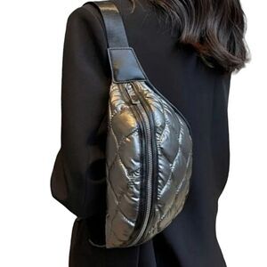 Quilted Silver Fanny pack, chest bag